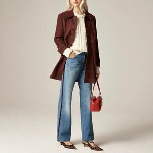 NWT J.Crew Mid-Rise Relaxed Straight Jean With Suede Stripe Bangkok Wash Size 26